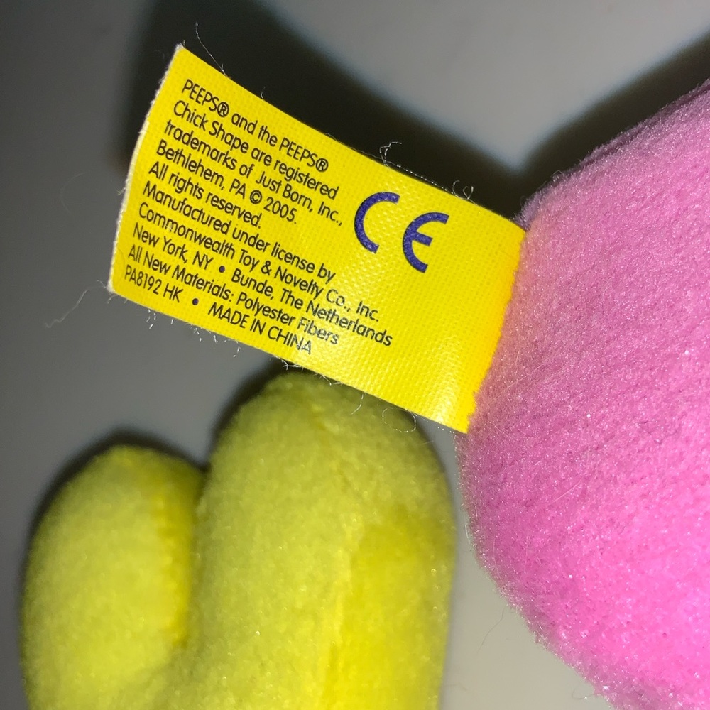 Peeps Plush Stuffed Animals Set -Blue, Pink, Yellow For Spring and Easter Basket - Picture 5 of 11